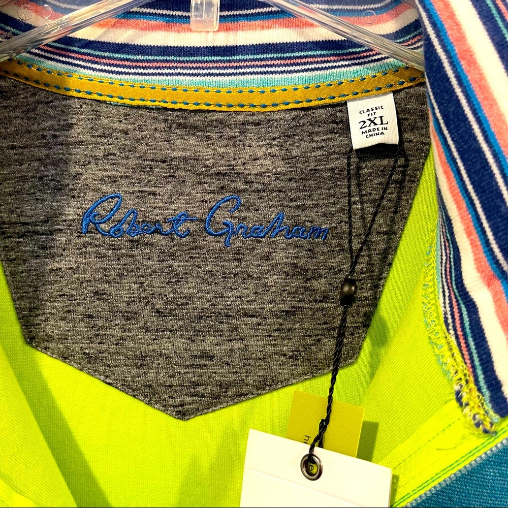 ROBERT GRAHAM ‘ABDUL’ 1/4 ZIP LONG SLEEVE KNIT - MINT COLOR - CLASSIC FIT - Picture 3 of 10